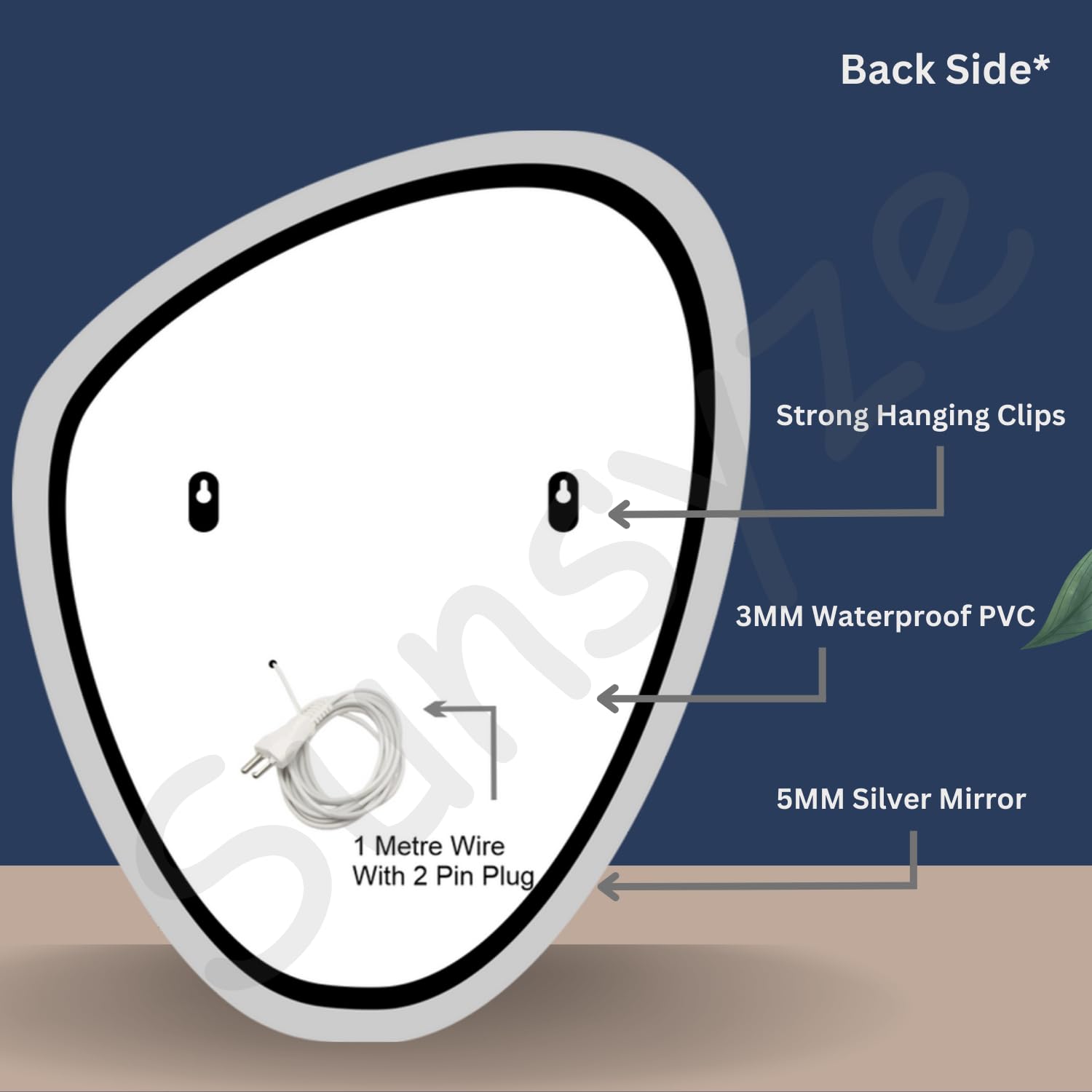 Sunsyze Modern Led Mirror for Bathroom & Bedroom, Styles Mirror with Light - Image 5