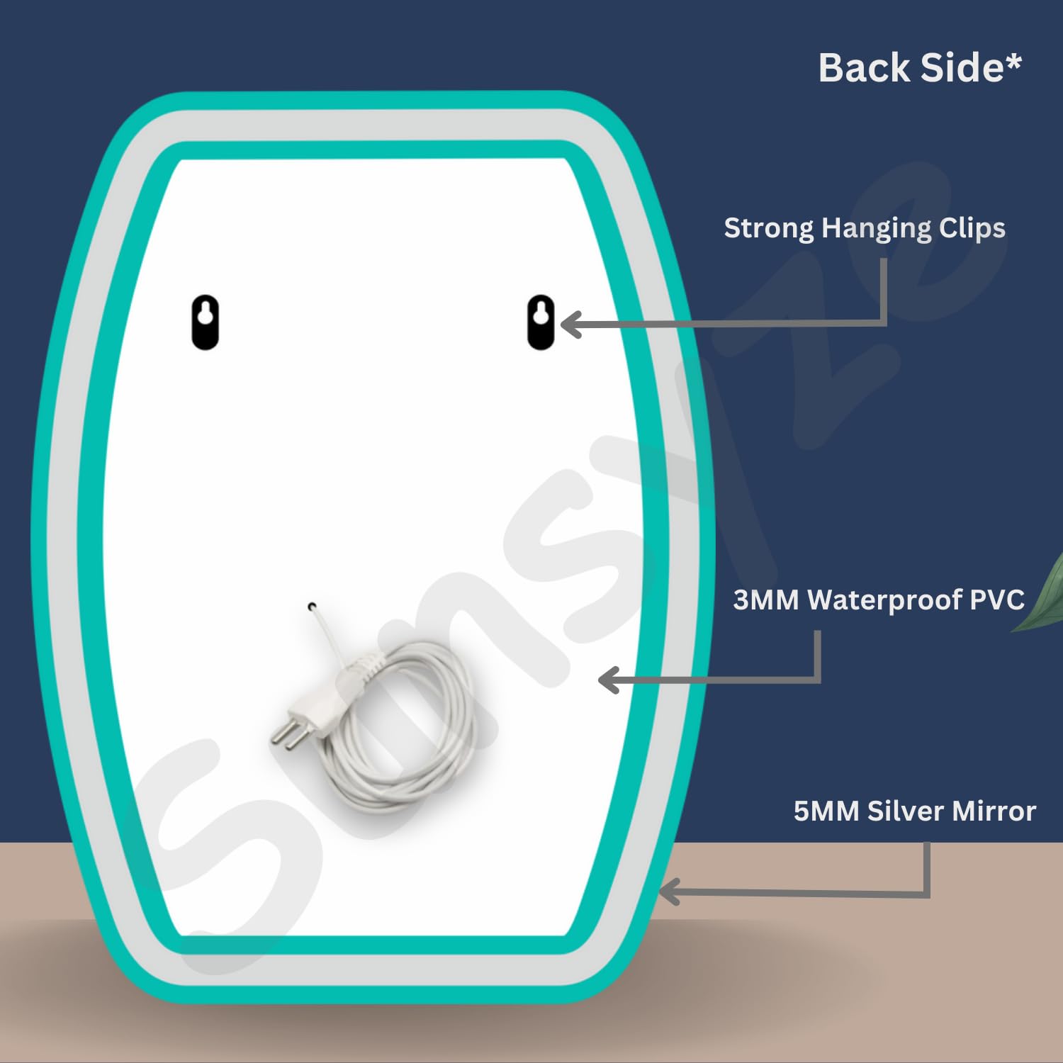 Sunsyze Modern Led Mirror for Bathroom & Bedroom, Styles Mirror with Light - Image 4